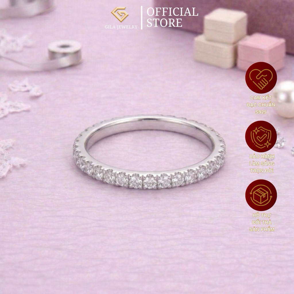 Nhẫn bạc Ý Eternal Radiance S925 đính kết đá Cubic Zirconia | Gila Jewelry