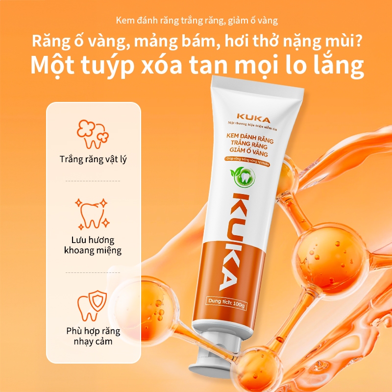 【KUKA】 Kem Đánh Răng Trắng Răng Giảm Ố Vàng Hàm Răng Trắng Sáng Cười Thêm Rạng Rỡ