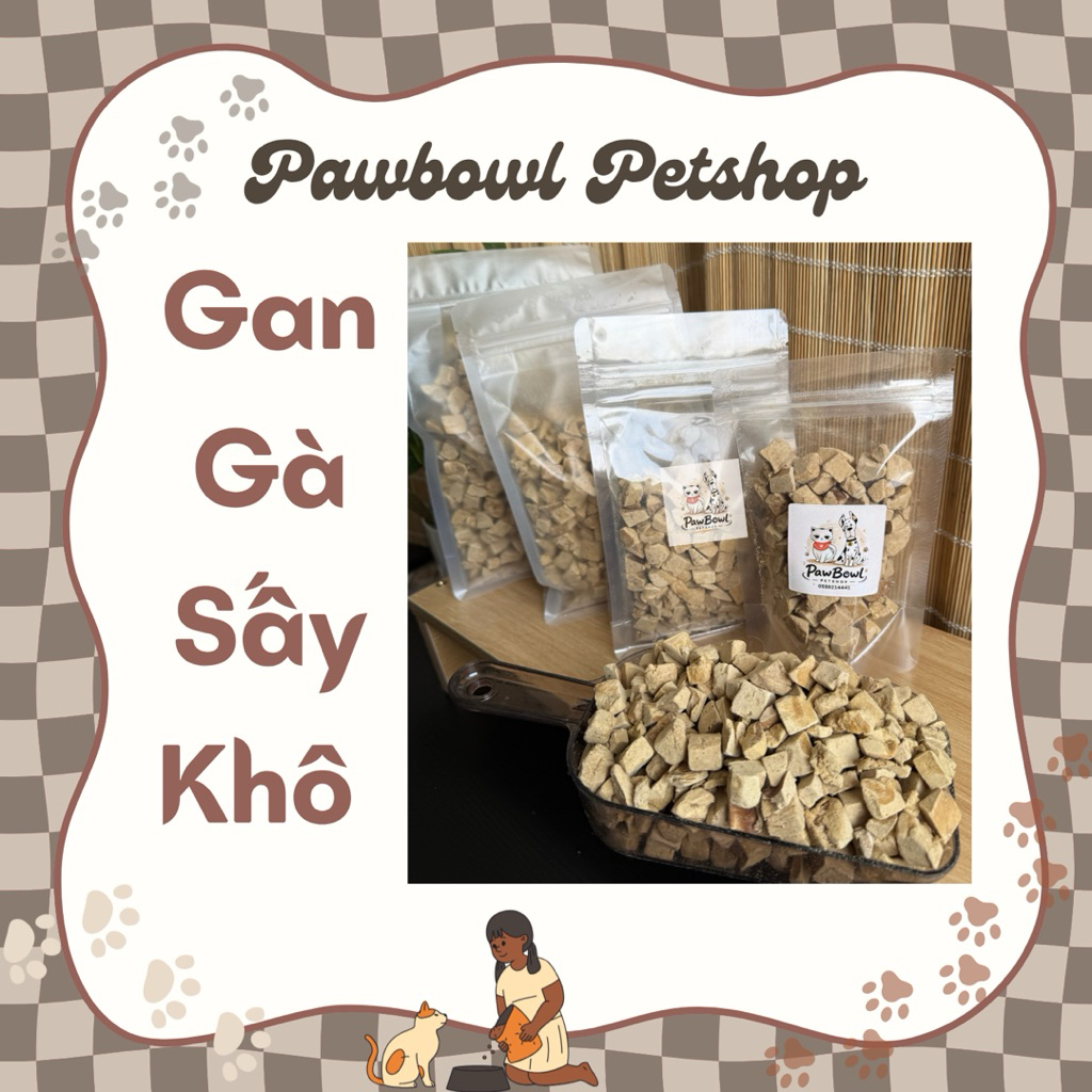 Gan Gà Viên Sấy Khô Cho Chó Mèo – 100% Gan Gà Tự Nhiên – Snack Dinh Dưỡng Cho Pet