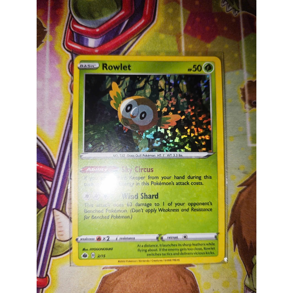 Thẻ bài Pokemon - Rowlet - tiếng Anh - chính hãng Nintendo