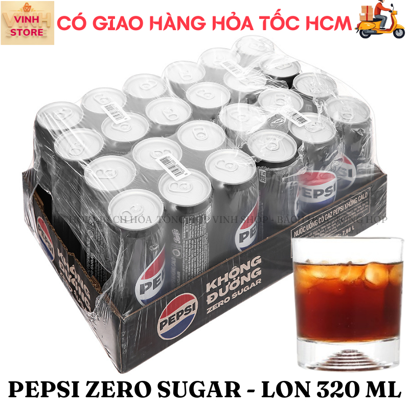 Pepsi không calo  hương cola thùng 24 lon 320 ml