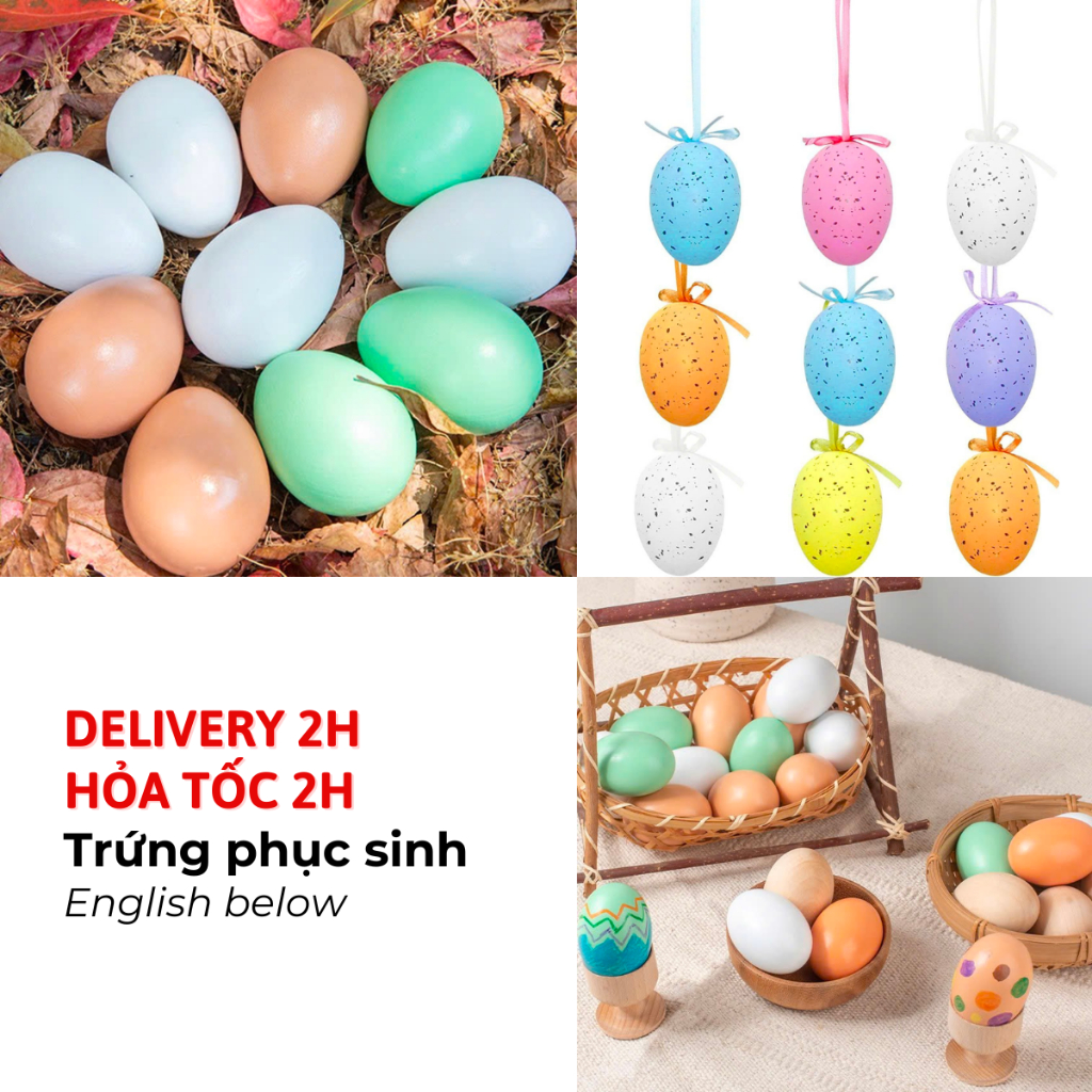 Trứng Phục Sinh Trơn 6cm Nhiều Màu Nhiều Mẫu - Easter Eggs for Easter Hunt, Colorful Bright Plastic 