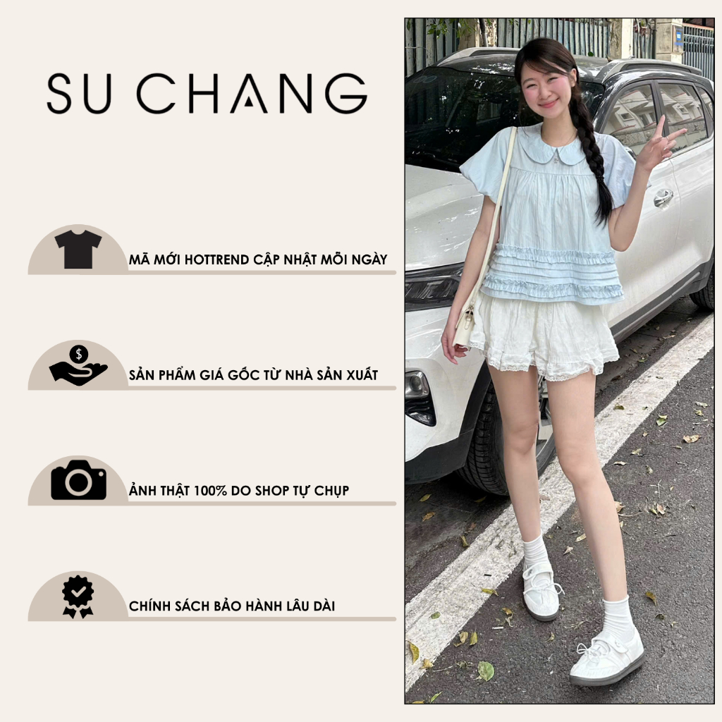 Áo Cổ Sen Tay Bồng Bèo Dưới Xếp Ly A860 Su Chang Thời Trang Nữ | BigBuy360 - bigbuy360.vn
