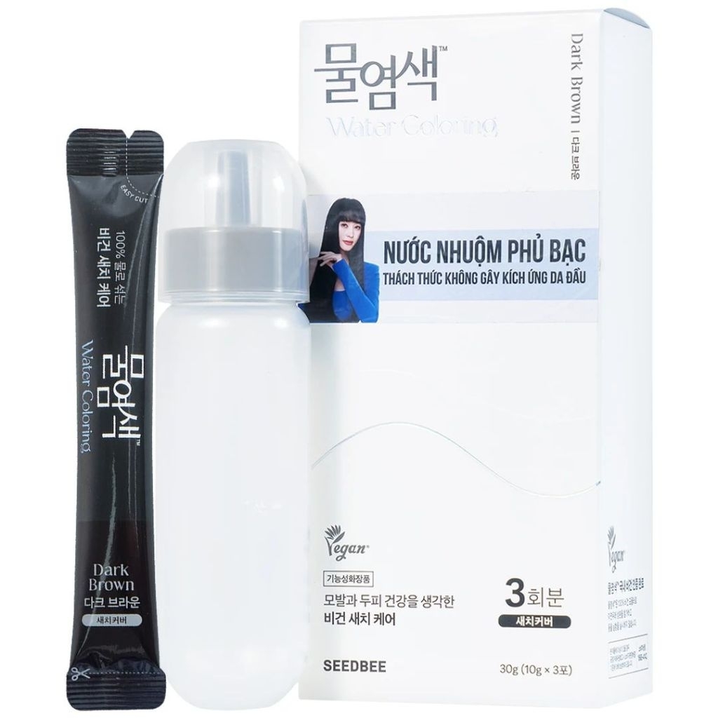 Nước nhuộm phủ bạc đen tự nhiên Seedbee Water Coloring Natural Black NBIYAN (30g)