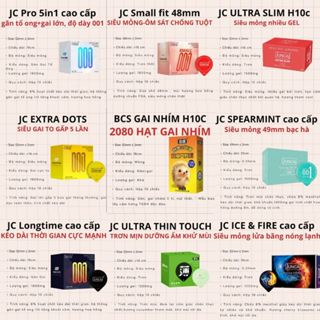 Bao cao su gai Nhím size lớn 54mm cao cấp thế hệ mới hộp 10 bcs có gai combo siêu mỏng gân gai bi to size 48 49 55 52mm