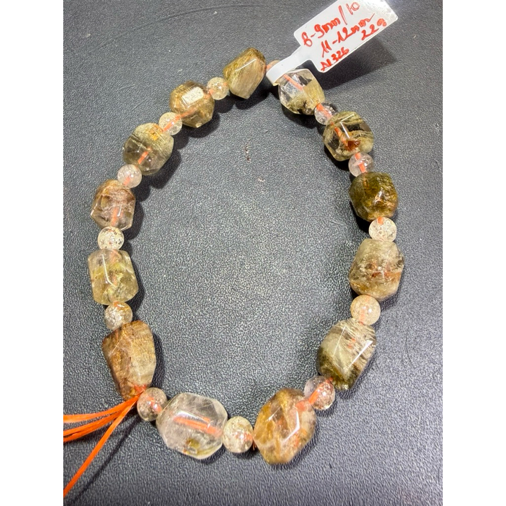 (AI326)(8-9mm/10mm+)Vòng tay Ưu linh hạt thô chất trong size 8-9mm/10mm+