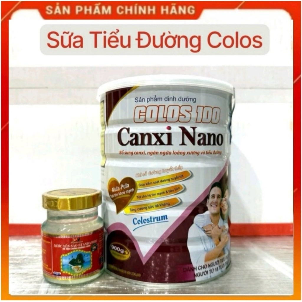 SỮA CANXI NGỪA TIỂU ĐƯỜNG ( KÈM LỌ YẾN ) COLOS 100 LON 900 - BẢO VỆ SỨC KHỎE .