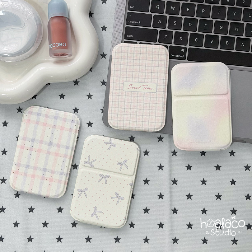 BST Gương Sweet Time, gương gập khung da PU dạng đứng có thể gấp gọn tiện lợi - hoalaco.studio