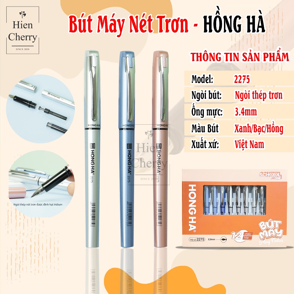 Bút Máy Nét Trơn Play Color Hồng Hà - 2275, Nét Mực Đều, Không Xước Giấy - Hiền Cherry's Shop