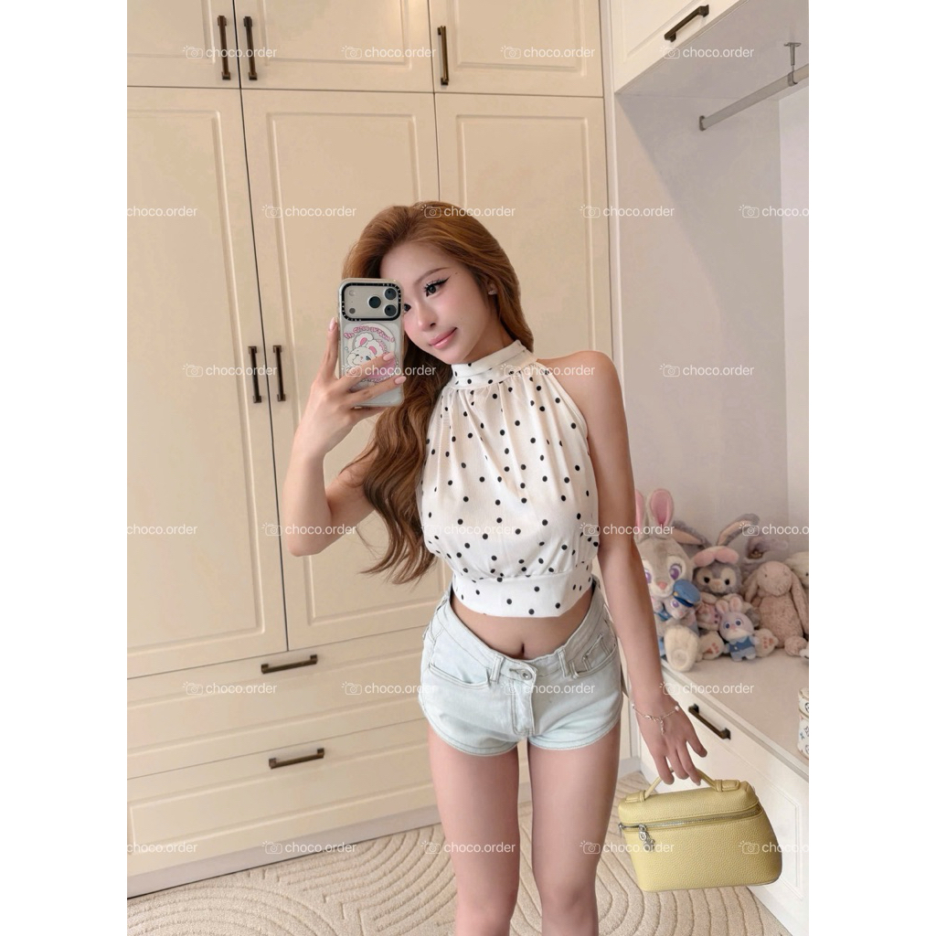 𝑪𝒉𝒐𝒄𝒐•[Order] Quần Short Denim Cạp Thấp Form Ngắn