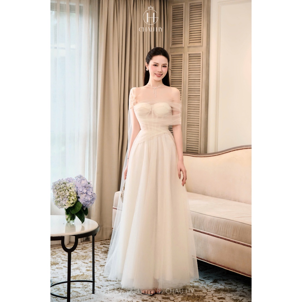 Đầm Verlis ren tùng xòe trễ vai sang chảnh- 𝑪𝑯𝑨𝑼 𝑯𝒀 𝑫𝒆𝒔𝒊𝒈𝒏