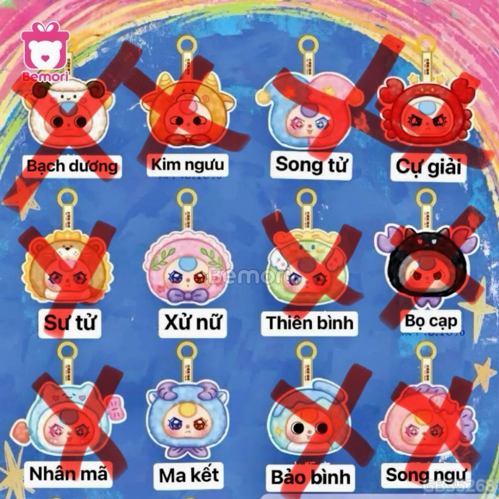 Bb3 Charm móc khóa 12 cung hoàng đạo dễ thương