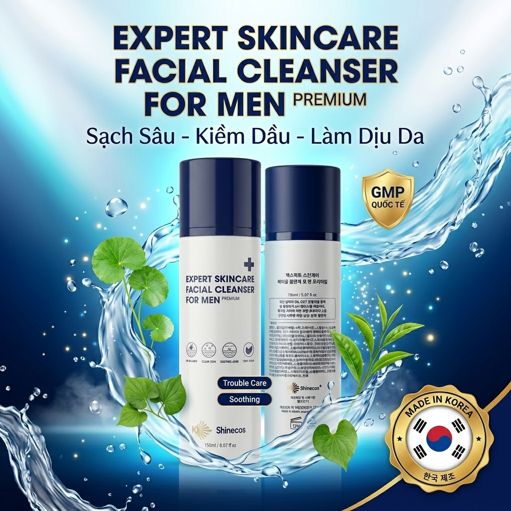 Gel Rửa Mặt Nam Sạch Nhờn, Sáng Da Expert Skincare Premium
