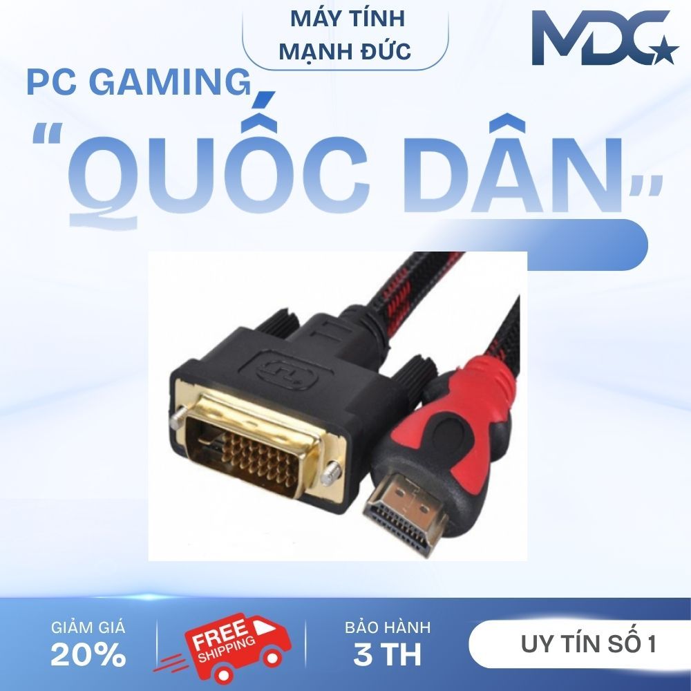 Dây CHuyển đổi 2 chiều HDMi to DVI và DVI to HDMI đều được ạ