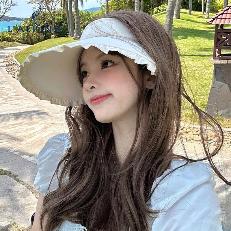 Mũ rộng vành nửa đầu LUHAZO đi biển du lịch chống nắng chống UV trẻ trung năng động gấp gọn tiện lợi