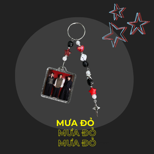 Móc khóa nhựa / keyring phim MƯA ĐỎ bộ ba Steven Nguyễn - Đỗ Nhật Hoàng - Nguyễn Đình Khang