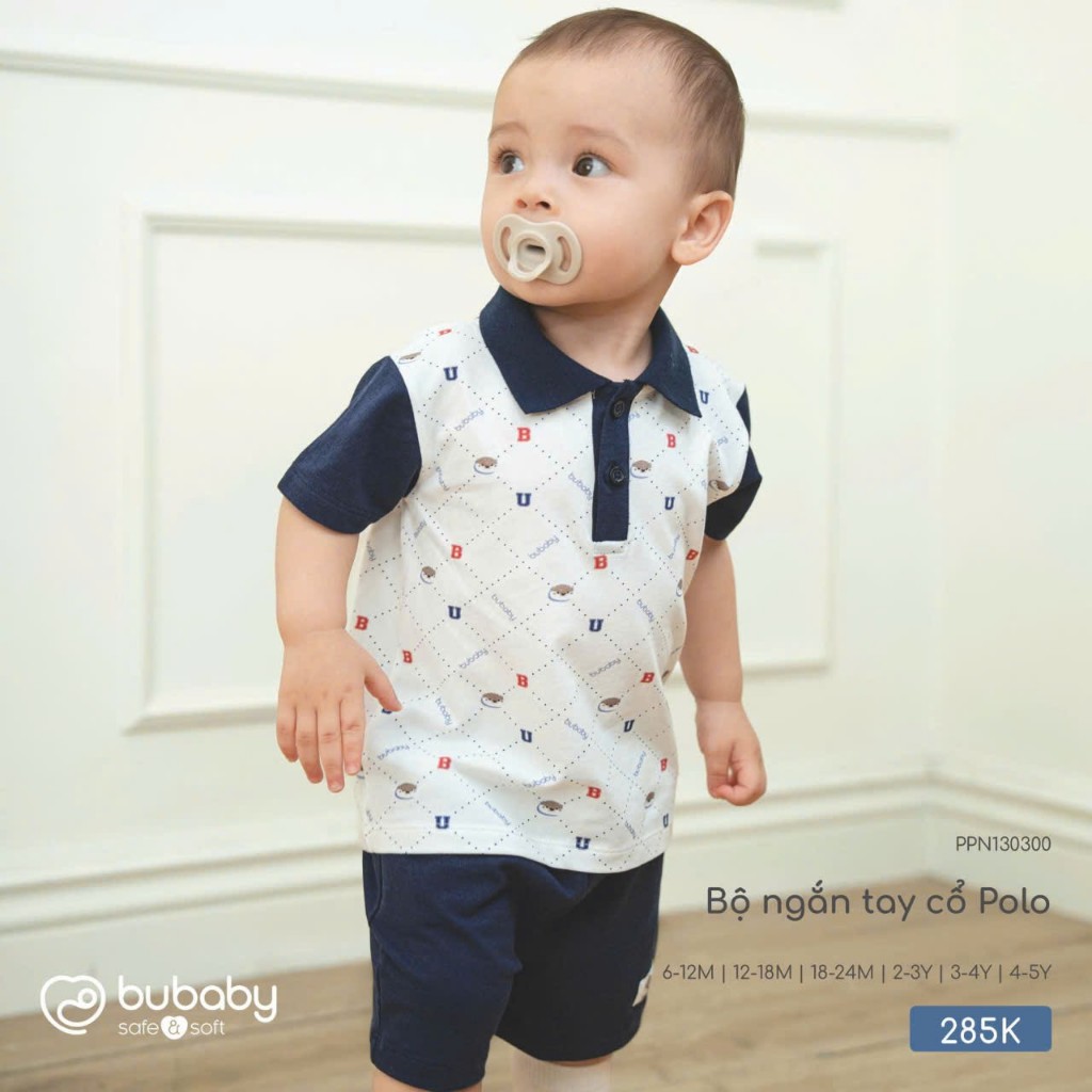 [ Bu baby] Bộ cộc tay Ponie BU BABY cho bé từ 6 tháng đến dưới 4 tuổi