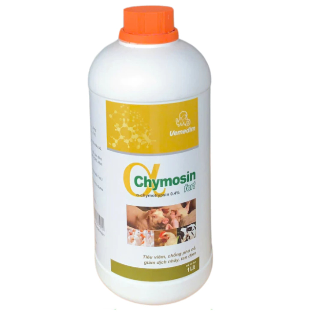 CHYMOSIN FORT 1 LÍT - Tiêu viêm, chống phù nề, tan máu bầm trên gà đá ,vật nuôi