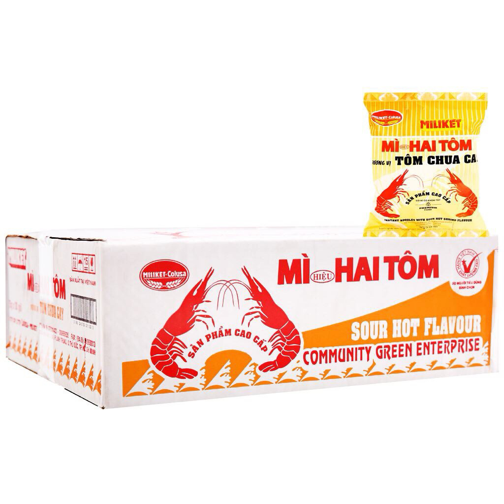 Mì cao cấp Miliket vị tôm chua cay thùng 30 gói x 75gram