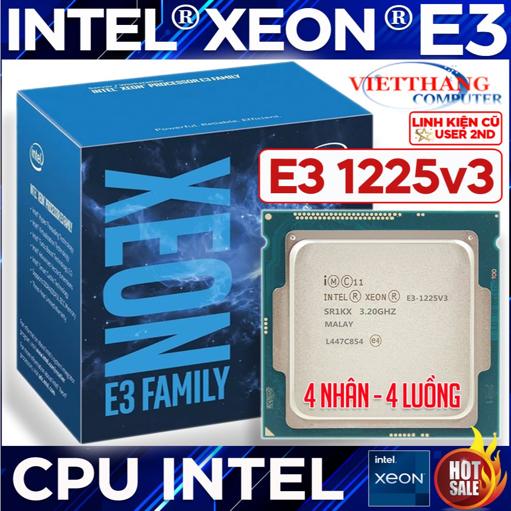 Bộ Vi Xử Lý CPU Xeon E3 1225v3 ( ~ i5 4570 ) có VGA ON cho H81, B85 Socket 1150 ( Cũ - 2nd )