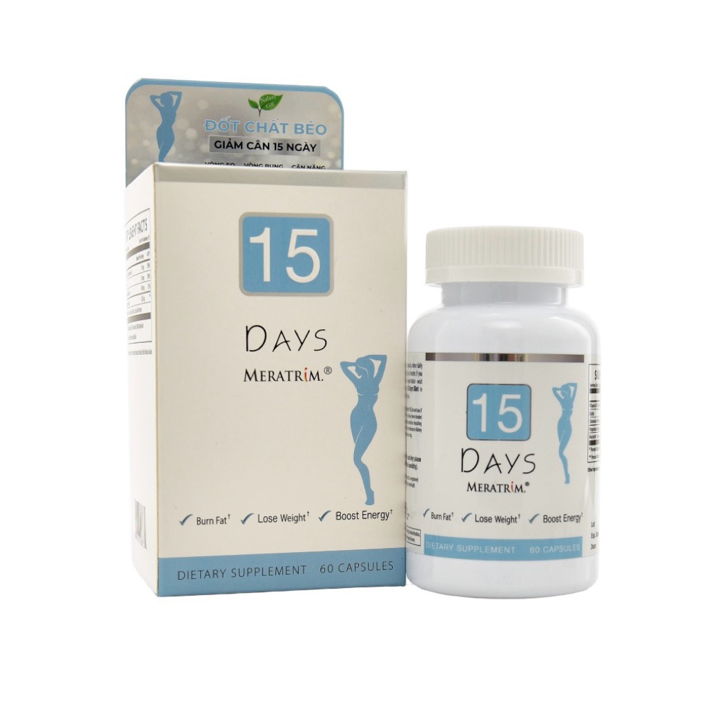 (Chính hãng) Viên uống hỗ trợ giảm cân 15 DAYS MERATRIM 60 chính hãng nhập khẩu Mỹ