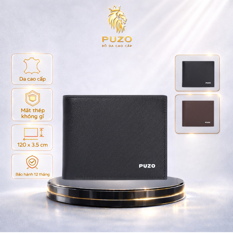 Ví Da nam, Bóp Nam Puzo Cao Cấp, Thiết Kế Đơn Giản, Sang Trọng, Lịch Lãm VD26
