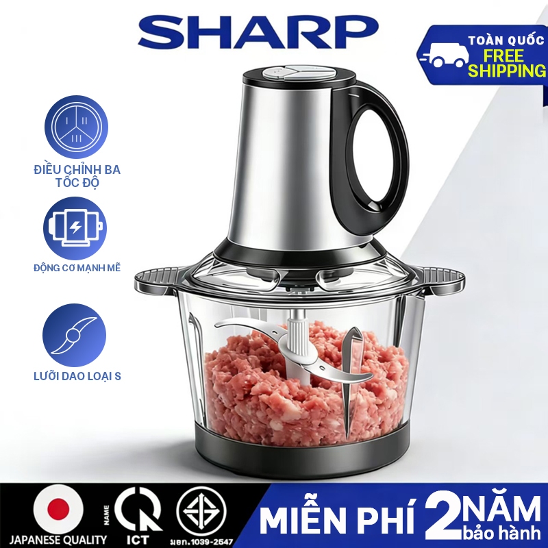 B H 24 Tháng/Máy Xay Thịt 2L Cối Thủy Tinh 420 Lưỡi Dao Thép Không Gỉ đa năng động cơ mạnh mẽ 300W xay rau củ, sinh tố