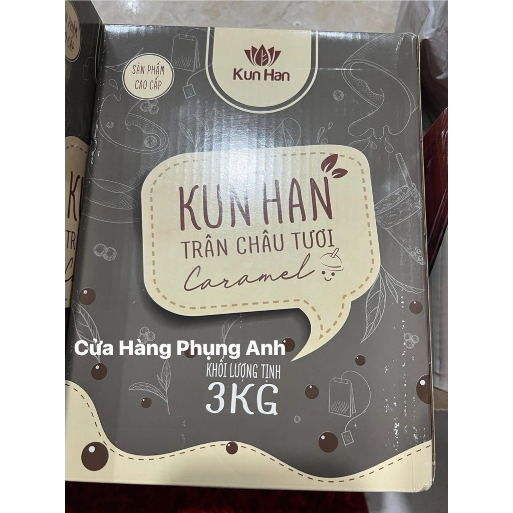 Trân châu đen KUNHAN Caramel Thượng Hạng 3kg sẵn