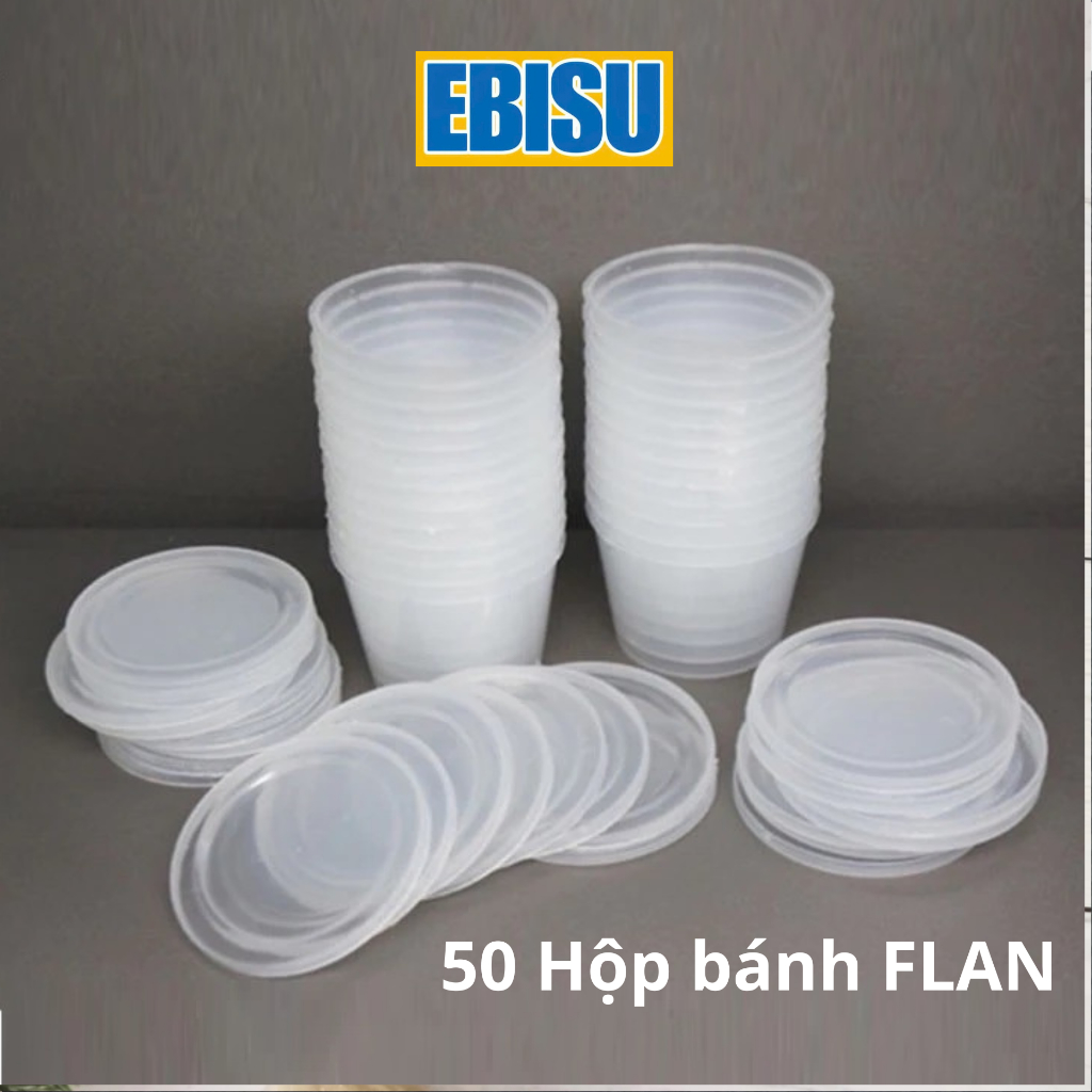 Hũ Bánh Flan Caramen Có Nắp Chịu Nhiệt – Hộp Đựng Bánh Flan (50 Hũ) - EBISU