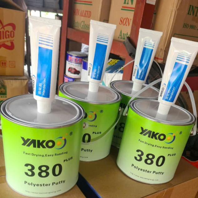 BỘT Bả MATIT | BỘT TRÉT KIM LOẠI YAKOO 380 PLUS 4KG POLYESTER PUTTY BỘT TRÉT ĐA DỤNG 2TP