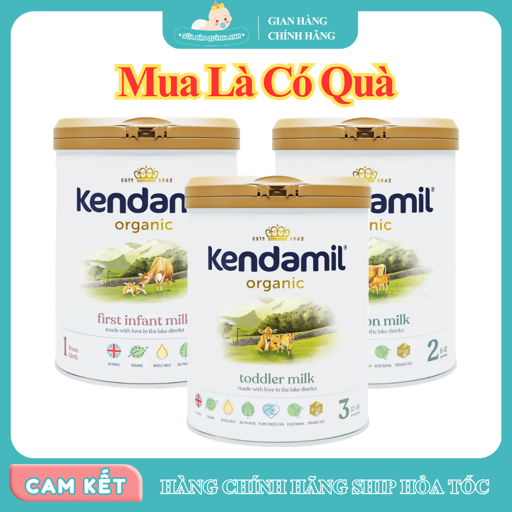 Sữa công thức Kendamil Organic, Sữa bột hữu cơ nguyên kem Kendamil đủ số Lon 800g