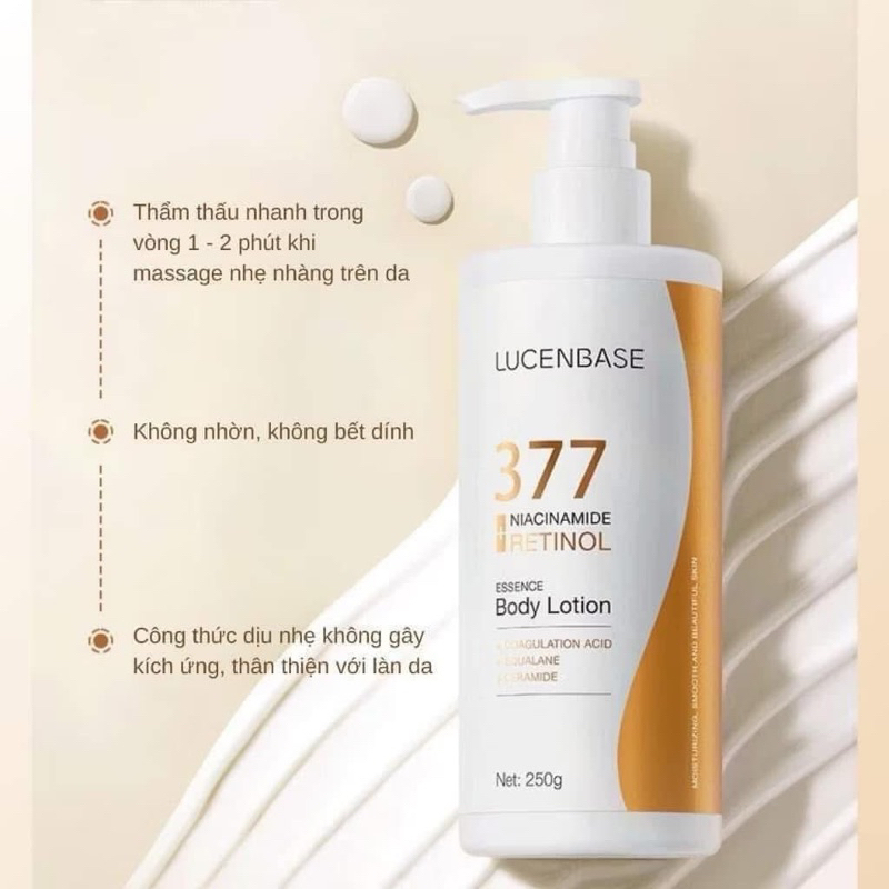 Lotion dưỡng thể trắng da toàn thân Lucenbase 377 250ml