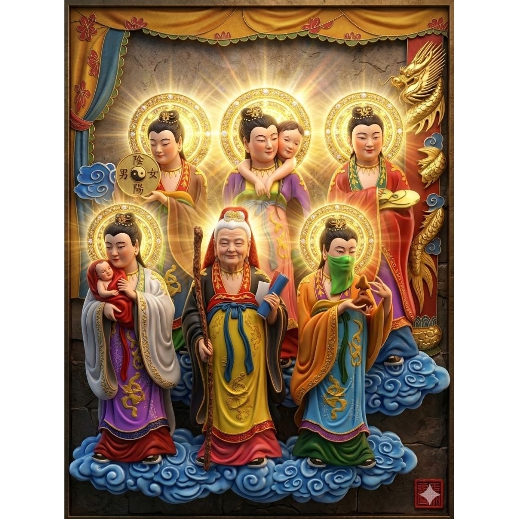 Tranh 12 BÀ MỤ - TAM TIÊU NƯƠNG NƯƠNG ( Tặng )