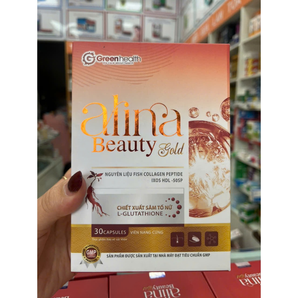 Viên uống ALINA BEAUTY GOLD - mờ nám, điều chỉnh nội tiết khô hạn - Lọ 30 viên