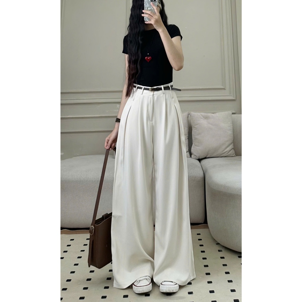 Quần tây ống rộng Hari nữ xếp ly chất GOLD ống rộng dài chùm phủ chân | BigBuy360 - bigbuy360.vn