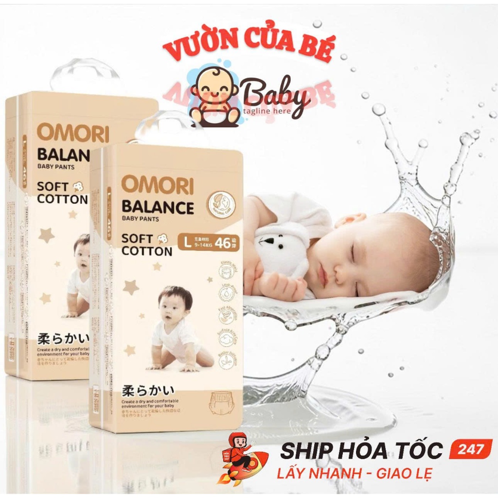 Bỉm Quần Omori Balance Size M L XL XXL XXXL Mềm Mịn Thoáng Khí Có Tem Phụ Chính Hãng