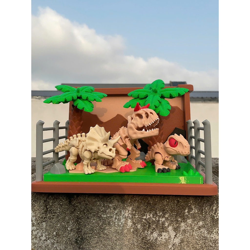 Mô Hình Khủng Long Mini Zen Garden 3D – Đồ Chơi Trang Trí Bàn Làm Việc T-Rex Velociraptor Triceratop