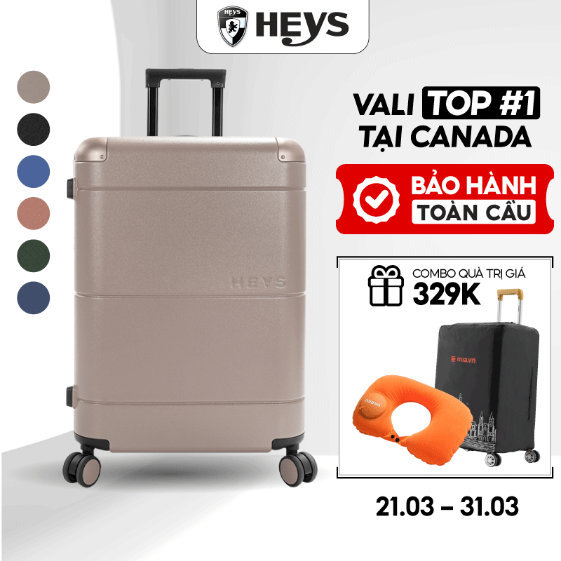 [GIÁ GIẢM ĐỘC QUYỀN] Vali Kéo Du Lịch Heys ZEN - Nhựa PC Cao Cấp Siêu Bền, Size 20/24/28, Khóa TSA B