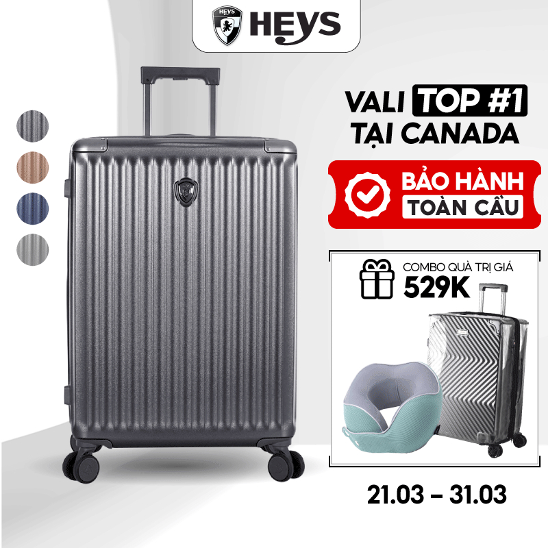Vali Kéo Du Lịch Heys Luxe - Nhựa PC Cao Cấp Chống Bể Vỡ, Chuyên Đi Quốc Tế, Bảo Hành Toàn Cầu