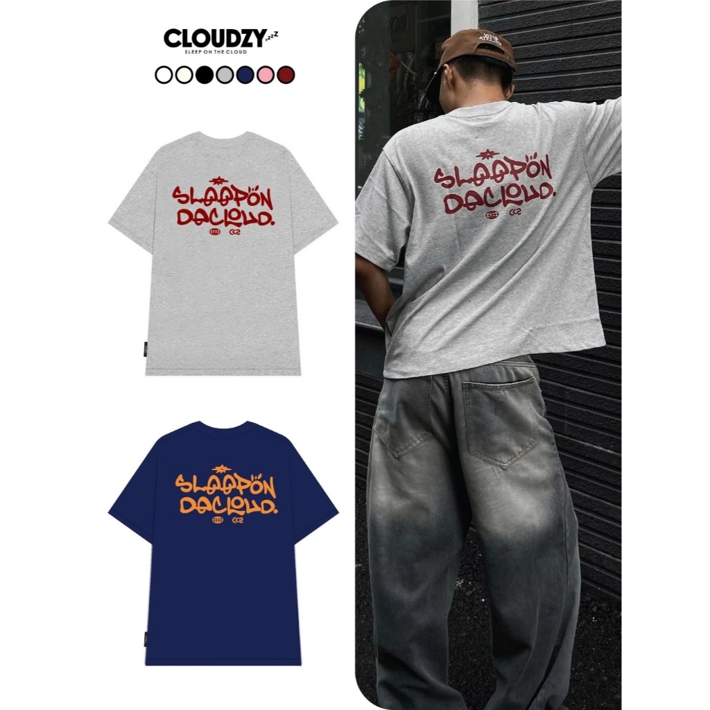 [Peinn] Áo thun Oversize CLOUDZY áo phông local brand cổ tròn in hình unisex 250gsm 100% cotton dày 