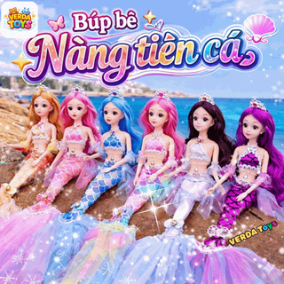 Búp bê nàng tiên cá ariel mermaid bjd có khớp cho bé gái, lớn loại to dễ thương đồ chơi baby VERDA