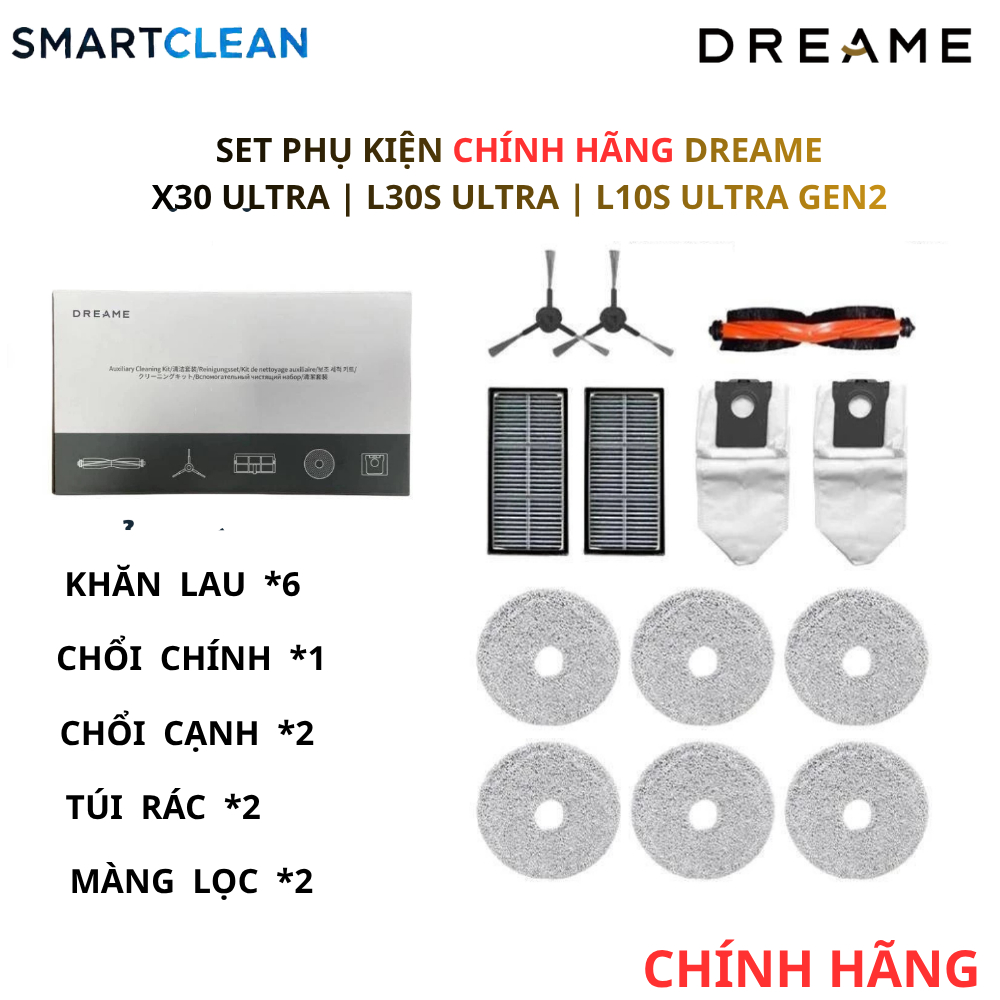 Set phụ kiện Robot Dreame X30 ultra  L30s ultra  L10s ultra Gen2  _ CHÍNH HÃNG