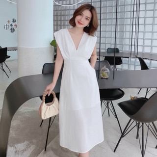 Đầm dự tiệc, váy midi tay cánh dơi cánh dơi 2 màu xuongvnxk vnxk (kèm hình thật)