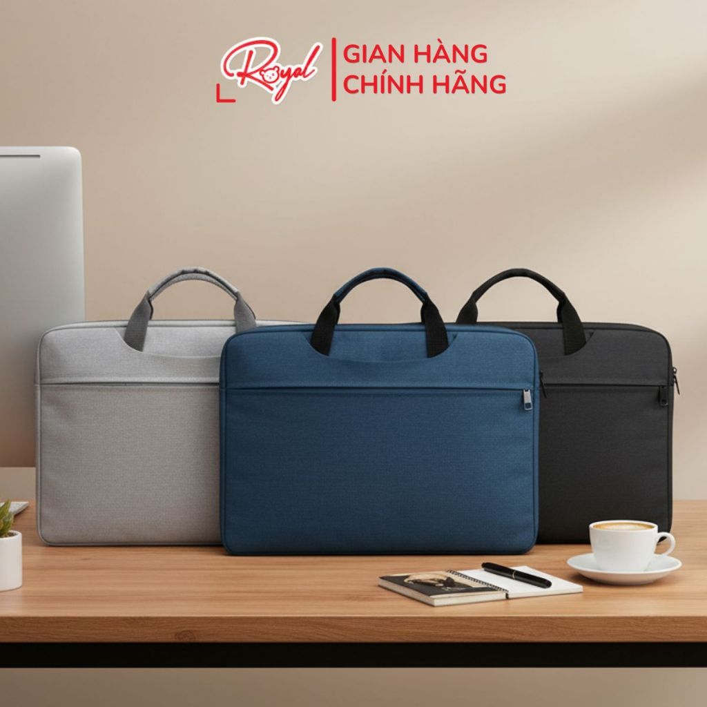 Bao đựng laptop Royal loại Ngang 2 ngăn chất liêu vải cao cấp nhiều ngắn chứa kèm quai xách tiện lợi