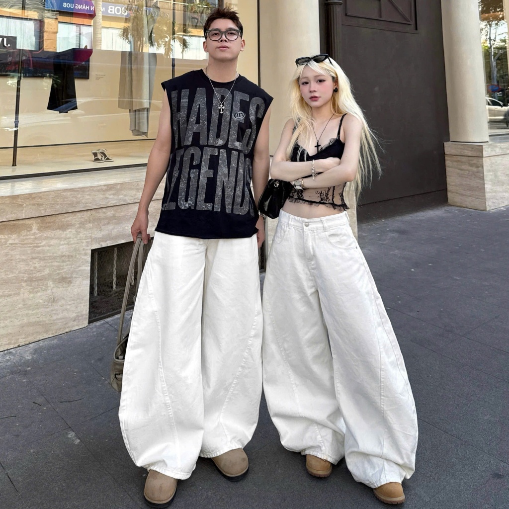 Quần Jeans Dài Ống Bí PREMIUM NQ30FORUM Form Rộng Wash Tôn Dáng Nam Nữ Unisex | BigBuy360 - bigbuy360.vn