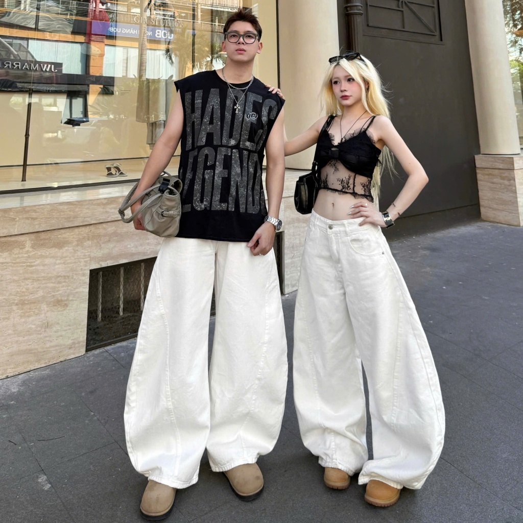 Quần Jeans Dài Ống Bí PREMIUM NQ30FORUM Form Rộng Wash Tôn Dáng Nam Nữ Unisex | BigBuy360 - bigbuy360.vn