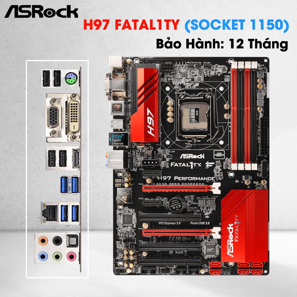 Main ASRock H97 Performance 1150 DDR3. Hỗ Trợ CPU i3 i5 i7 Gen 4 / 5 Gaming Board. Zin mới đẹp. Bảo 