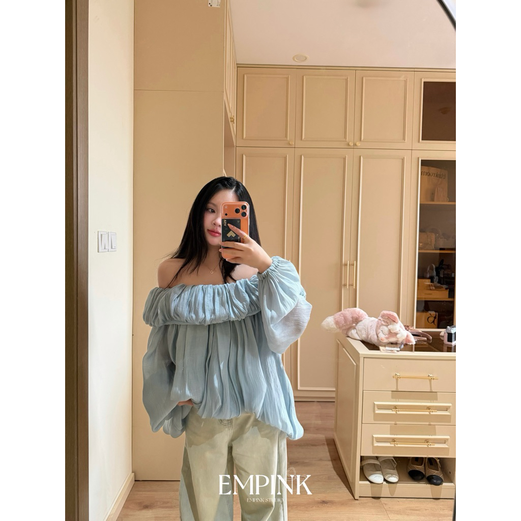 EMPINK Studio / ÁO TRỄ VAI BỒNG BỀNH XANH MIN IU