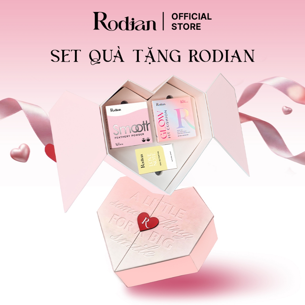 [Set quà tặng Rodian] Combo Phấn Nước Glow Fit R01, Phấn Phủ Bột 01 và Vial Nước Hoa Love Note 1.8ml