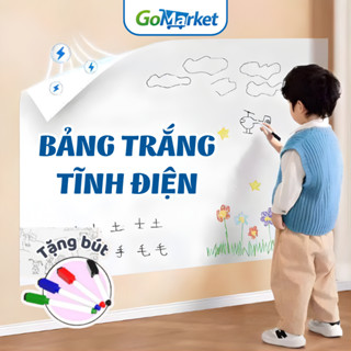 Bảng Trắng Dán Tường Không Dùng Keo GoMarket, Bảng Dán Tĩnh Điện Viết Vẽ Không Hại Tường